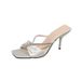 2026 Summer New Large Size Elegant Style Thin Heel Slippers For Women, Rhinestone Bow High Heels, Fashionable Women's_vogvips.com