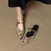 2026 Summer New Pointed Toe Flat Sandals For Women Fashionable Light Luxury Leopard Print Sexy One-Strap Closed-Toe_vogvips.com