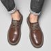 Leather Shoes Men's Style Shoes Men's Genuine Leather Low-top Thick-soled Martin Tooling Shoes Trendy Big Head Shoes_vogvips.com