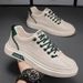 Summer New Breathable White Men's Versatile Thick Soled Sports And Leisure Leather Flat Trendy Shoes_vogvips.com
