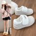 Velcro Hairy Bread Cotton New Warm White Shoes, Big Head Lazy Shoes For Outdoor Wear, Autumn And Winter_vogvips.com