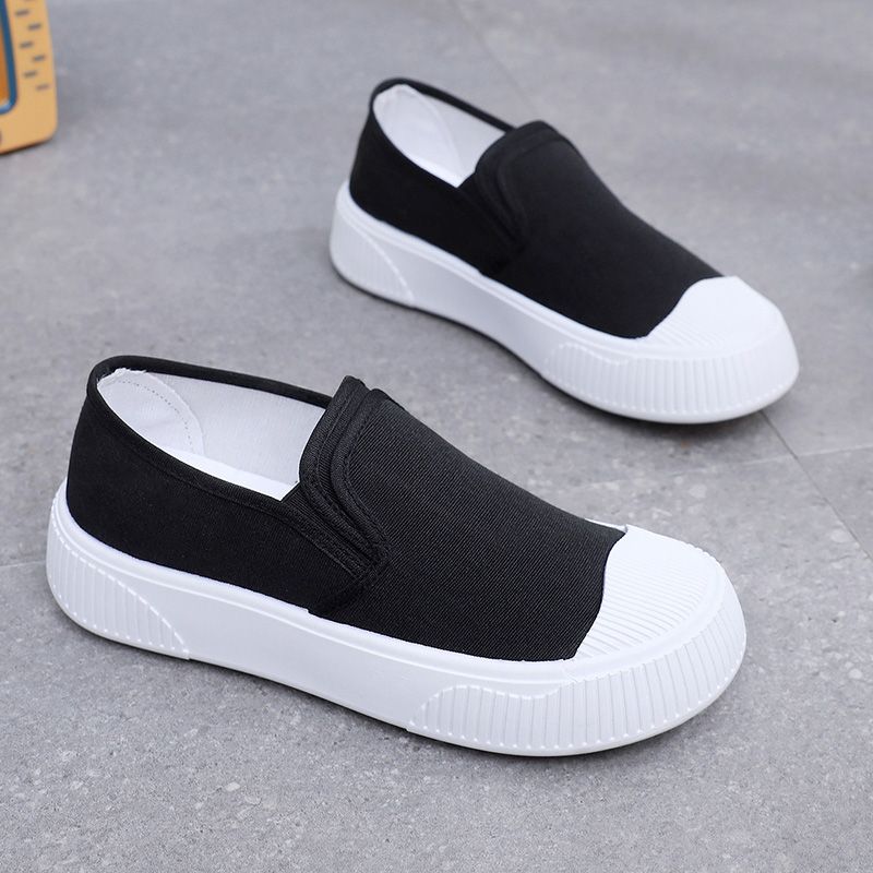 Thick Sole Biscuit All-Match Low Top Slip-on Canvas Shoes_vogvips.com