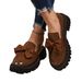 Women's Retro Low Top Platform Shoes Plus Size British Style Bow Detail Leather New Autumn_vogvips.com