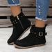 Women's Short Boots 2025 Autumn And Winter New Item Large Rivet Flat Bottom Flow_vogvips.com