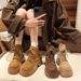 Super Popular Melad Martin For Women 2025 Autumn New Thick-Soled Height-Increasing Versatile Yellow Lace-Up Short Boots_vogvips.com