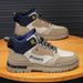 Men's Winter Boots With Fleece Lining, Thick Rubber Sole Work Boots, Low-Cut Martin Boots Casual Wear Labor Protection Men's Leather Men's Work Boots_vogvips.com