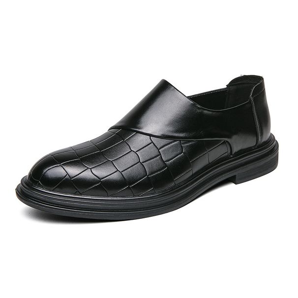 Suitable For All Seasons 2025 Spring And Autumn New Zipper Slip-On Large Size Business Casual Loafers For Men, Wedding Shoes, Sizes 38-46_vogvips.com