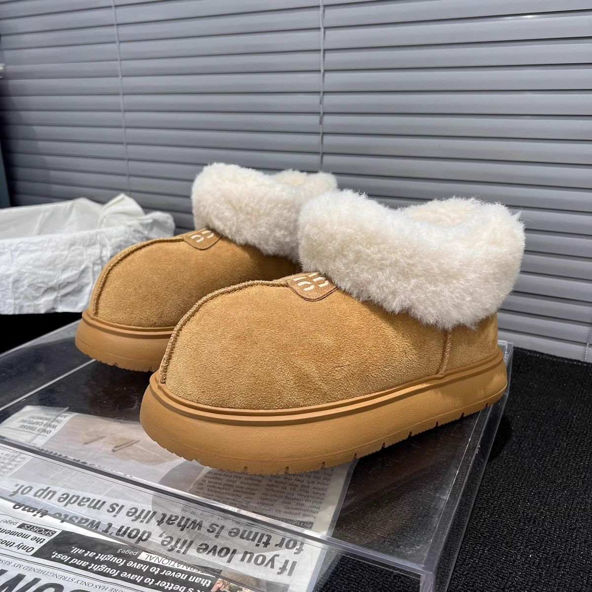 Women's Shoes Height Enhancing Winter Snow Boots Waterproof Slip-Resistant Warm Fur Lined Mid Calf Boots For Casual Wear_vogvips.com