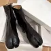 Women Ankle Boot Fahion Autumn Winter Soft Leather Split Toe Tabi Thick High Heel Chunky Shoe In Style Short_vogvips.com