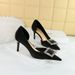 3226-AK35 Versatile Women's Thin High Heels Shallow Mouth Pointed Side Hollow Metal Buckle Single Shoes_vogvips.com