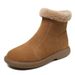2023 Winter New Genuine Leather Warm Furry Snow Thickened Lamb Wool Side Zipper Short Women's Cotton Boots_vogvips.com