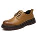 Men's Martin Boots Low Chunky Sole Leather Casual Shoes Retro Fashion Boots_vogvips.com