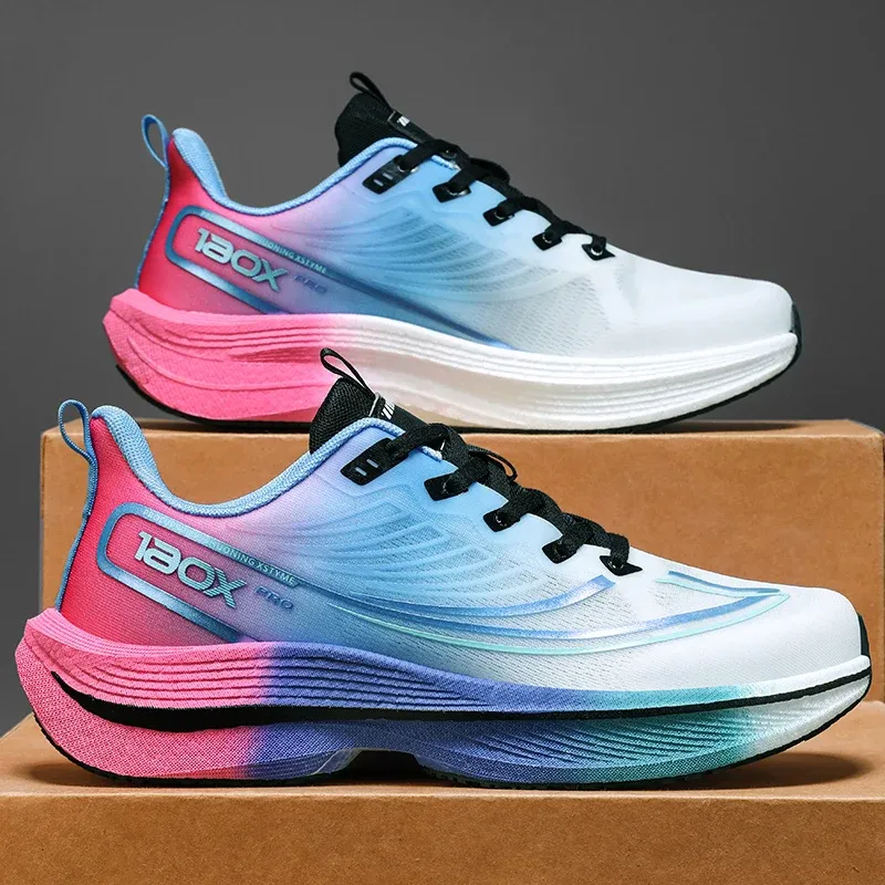 New Men's Carbon Plate Sneakers Outdoor Soft Sole Mesh Sports Running Light Anti-Slip Casual Couple Tennis Shoes_vogvips.com