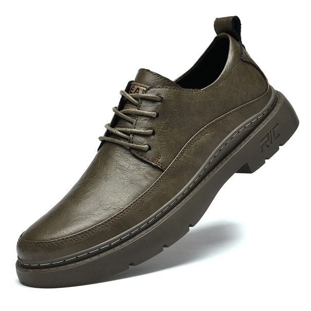 Large Size Leather Shoes Men's Velvet Thermal Tooling Locomotive Boots Short Boots Casual Martin Boots_vogvips.com