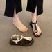Chic Roman Sandals For Women, Summer 2026 New Fairy Style, Stylish Flat Beach Shoes To Pair With Skirts_vogvips.com