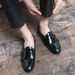 2021 Korean Style Casual Men's Patent Glossy Hair Stylist Four Seasons Large Size Party Trendy Leather Shoes_vogvips.com
