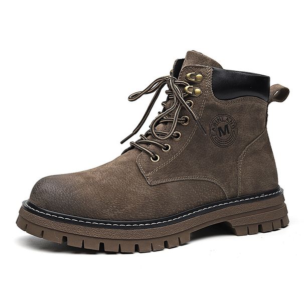 Spring Festival Help Leather Martin Boots Retro Casual Short Boots Velvet Thick-soled Tooling Boots_vogvips.com