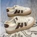 Niche Design Mesh Sports Shoes Women's Moral Training Board Shoes Trendy Thick-soled White Shoes_vogvips.com