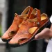 Fashion Mens Genuine Leather Summer Beach Slippers Male Non-Slip Soft Comfortable Outdoor Shoes High Quality Man Sandals_vogvips.com