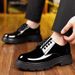 Men's Thick Sole Dress Shoes Oxfords Leather Wedding Shoes_vogvips.com