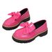 Women's plus Size Slip-On Leather Shoes Platform Low Top Bow Detail Spring Style Size 43_vogvips.com