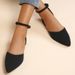 Half Top Women S Single Pointed Flying Fabric Hollow Buckle Low Heel Fashion Shoes_vogvips.com