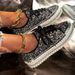 Handmade Summer Casual Women's Shoes With Rhinestones, Chunky Platform, Glitter & Lace-Up Design – Fashionable Round-Toe Slip-Ons_vogvips.com