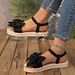 European And American Foreign Trade Autumn New Style Bowknot Large Size Sandals Women, Cross-border Fashion Casual_vogvips.com