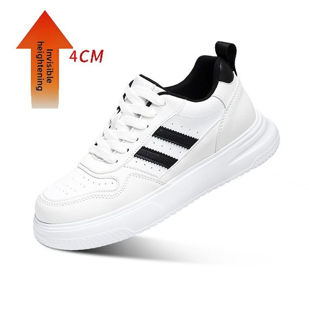 Couple Inner Height-increasing Board Shoes Cow Two-layer Leather Casual Invisible Height-increasing White Shoes Sports Shoes_vogvips.com