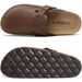 Kidmi New Men Sandals Vegan Leather Cork Insole Potato Shoes Unisex Adjustable Buckle Slip-On Clogs With Arch Support_vogvips.com