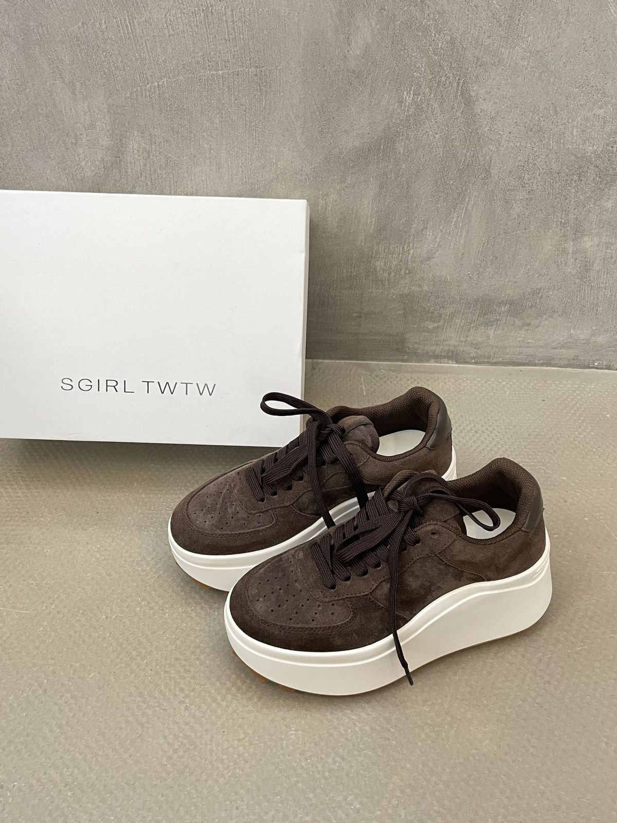 Ultra SGIRL TWTW High Heel Thick-Soled Platform Shoes 2026 New Model Suede Height-Increasing Slimming Sneakers For_vogvips.com
