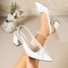 Plus-size Summer Pointed-toe New Style Bowknot Elegant Foreign Trade High-heeled For Women 2026 Wholesale Chunky Heel_vogvips.com
