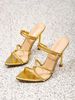 One-word High-heeled Women's Sexy Large-size Stiletto Square Head Sandals_vogvips.com