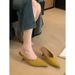 Single 2025 Autumn New Style Women's Shoes To Match Dresses Stiletto Pointed High Heels Closed Toe Mules For Women_vogvips.com