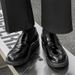 Lefu Men's Black High-end Feeling Set Feet, One Foot On British Style Small Leather Shoes, Casual Versatile Bean Shoes_vogvips.com