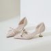 French Small High Heeled Design New Style Bow Tie Temperament Single Shoes For Women Medium Heel Summer Girl_vogvips.com