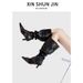 Women's Shoes New Heavy Duty Large Tube Fashionable Pile Boots Long Boots Pleated Fashion Retro Rubbed Color High Top Knight Boots_vogvips.com