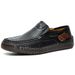British Genuine Leather, Men's Single Large-sized Handmade Shoes, Sewn Casual Leather Shoes_vogvips.com