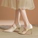 7666-1 High Heel Women Thin Heel Pointed Toe Shallow Mouth Women' Single Pearl Buckle Chinee Style Elegant Party_vogvips.com