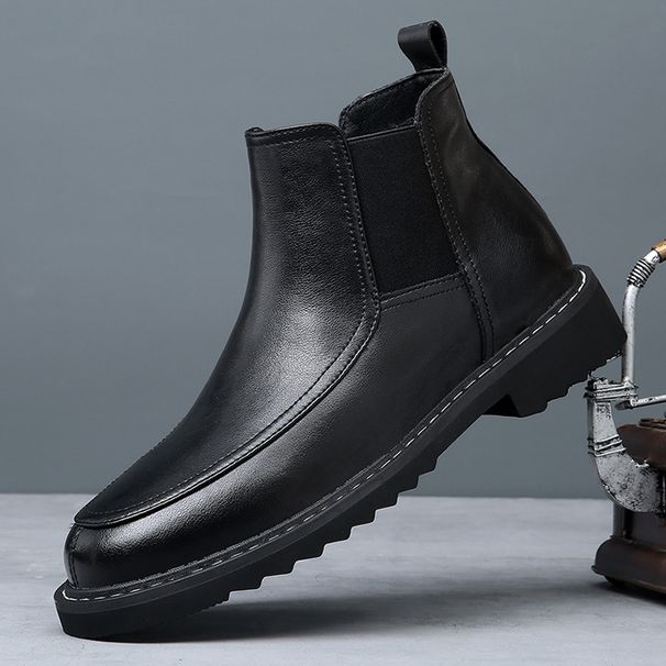 European Warm Series 2025 Autumn Winter New Black Martin Genuine Mid-Calf High-End Short Men's Casual Leather Boots_vogvips.com