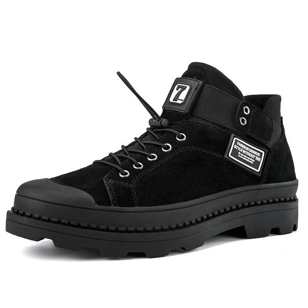 Men's Round Head Leather Casual Men's Casual Single Shoes Front Lace-up Tooling Shoes Single Shoes Men's Shoes_vogvips.com