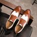New Color-Block Brogue Leather Korean Style Winter Casual Large Size Height-Increasing Pointed Busins Formal Men's_vogvips.com