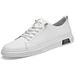 Low-top Single Shoes Round Head Comfortable Leather Surface White Shoes Often Work Business Board Shoes_vogvips.com