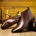 Luxury Premium 2026 Men's Textured Leather Chelsea Pointed Toe Slip On Ankle Boots Soft Breathable Casual Dress Shoes_vogvips.com