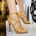 Style Stiletto Roman 83121-1 Ultra Heel Suede Hollow Sexy Nightclub Sandals Summer High Heels_vogvips.com
