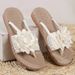 Women's Shoes, New Summer Floral Soft Sole, Large Size Women's Beach Sandals, One Line Outdoor Slipper_vogvips.com