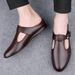 Men's Head Layer Casual Shoes Men's Bag Head Drag Rubber Non-slip Sole Men's Shoes_vogvips.com