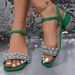 Large Size Thick Heel Fish Mouth For Women In The Summer Of 2025, New High-heeled Fashionable Rhinestone Straight Strap_vogvips.com
