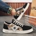 Men's Color Block Flat Low Top Sneakers Breathable Lightweight Casual Vintage Retro Versatile Sport Shoes For Daily Walking_vogvips.com