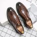 Suitable For All Seasons Formal Business Casual Leather For Men Brogue Pattern Nightclub Hairstylist Wedding Groomsmen Trendy Shoes_vogvips.com